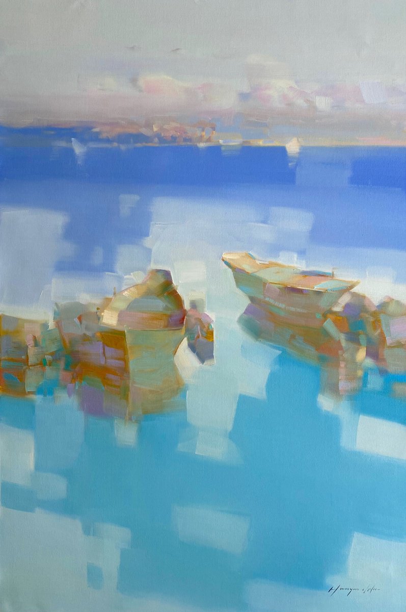 Canoes By Vahe Yeremyan, 29 X 44, Artwork For Sale On Artfinder