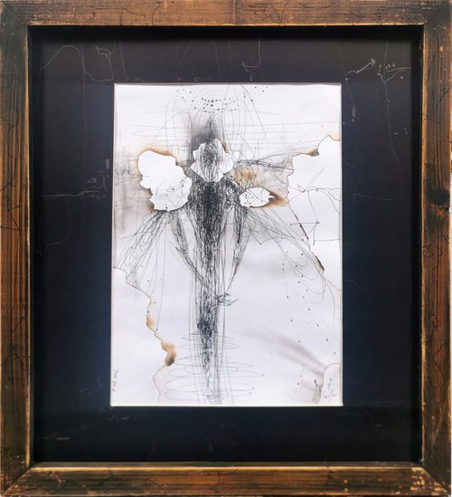 Frame offer drawing angel vibration 11.08.2022 spiritual art by master O Kloska by Kloska Ovidiu