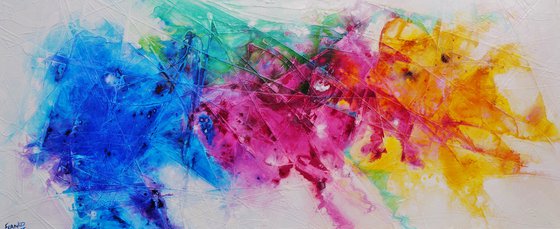 Coloured Candy Rush 240cm x 100cm Colourful Abstract Art