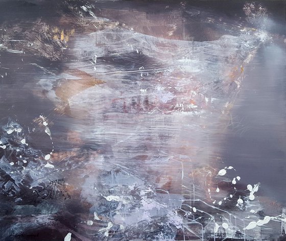 Soft mindscape dreamscape The Reminiscent of a flight large size by O KLOSKA Romanian painter