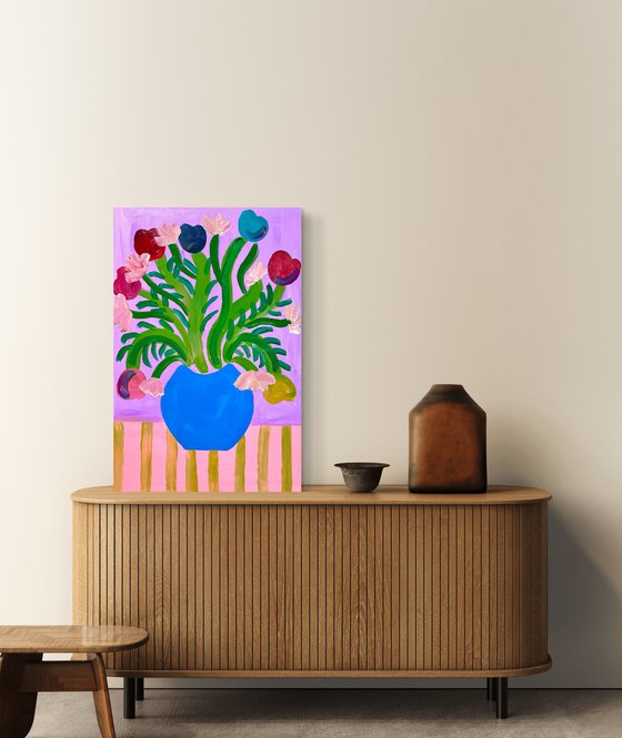 Tulips and petunias