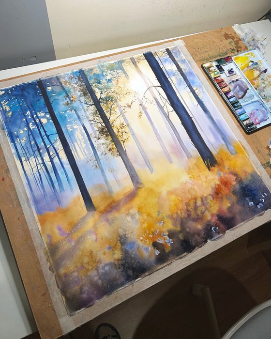 In the forest, 55x55 cm