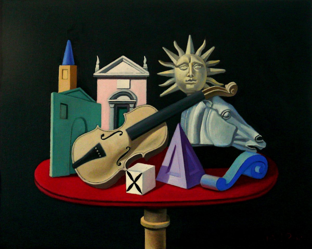 Still Life Oil Painting By Paul Rossi, 19 X 15", The Poet