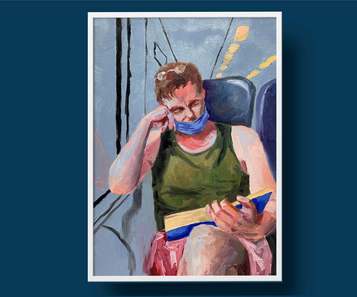Reading man in a train. by Vita Schagen