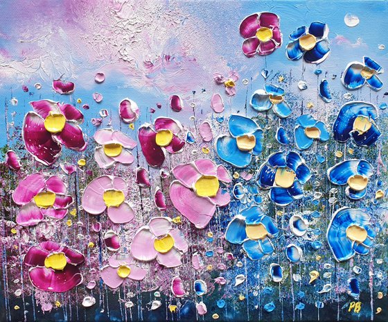 "Pinks & Blues" - Flowers in Love