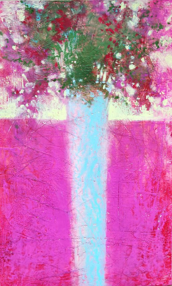 Magenta. Encaustic on MDF 50x30 cm