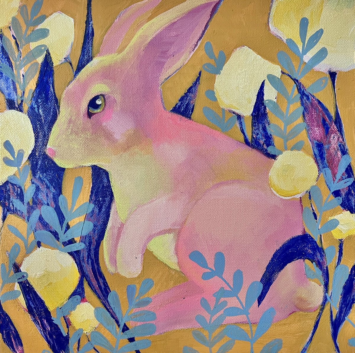 Impressionistic Animal Acrylic Painting By Daria Borisova, 12 X 12, Autumn, Original Artwork