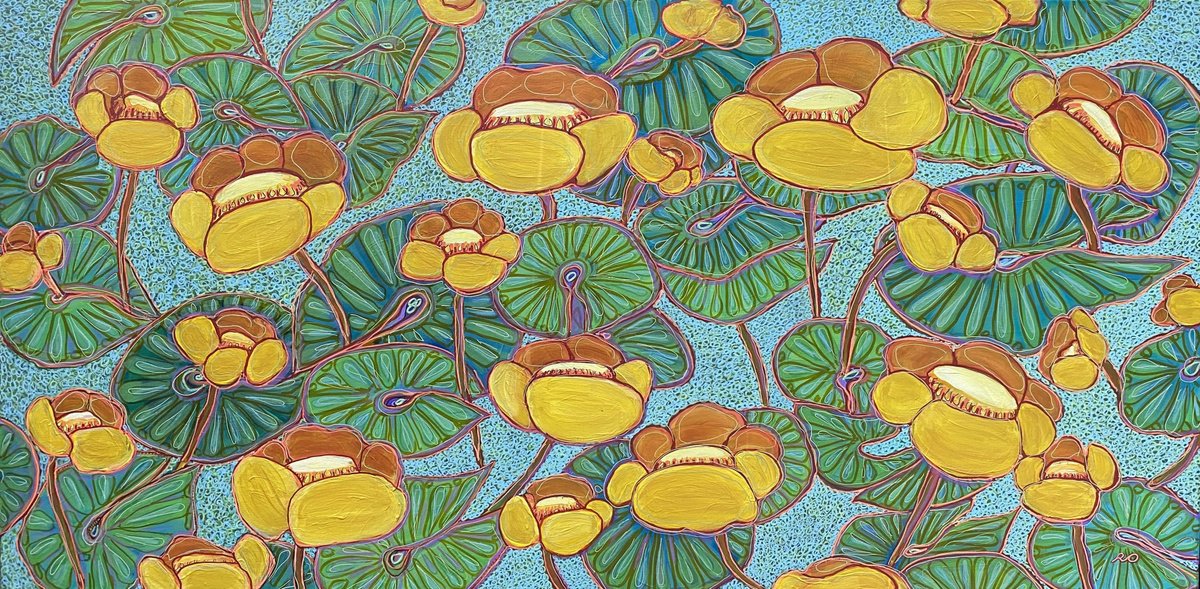  Yellow Water Lilies By Olga Rokhmanyuk | Roartus, 48 X 24, Artwork For Sale On Artfinder