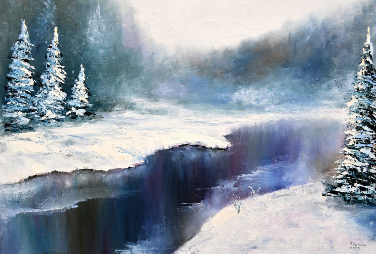 Hushed Path: Finding Christmas By Lumina Studio, 28 X 20, Artwork For Sale On Artfinder