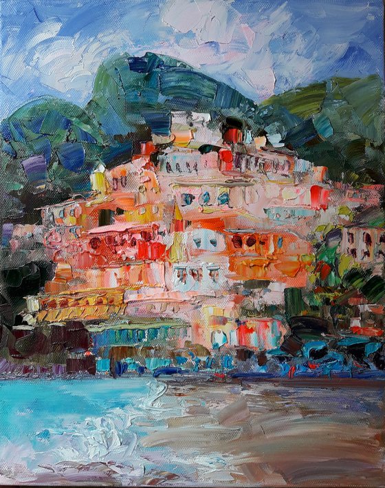 Charming Positano Italy Painting Italy