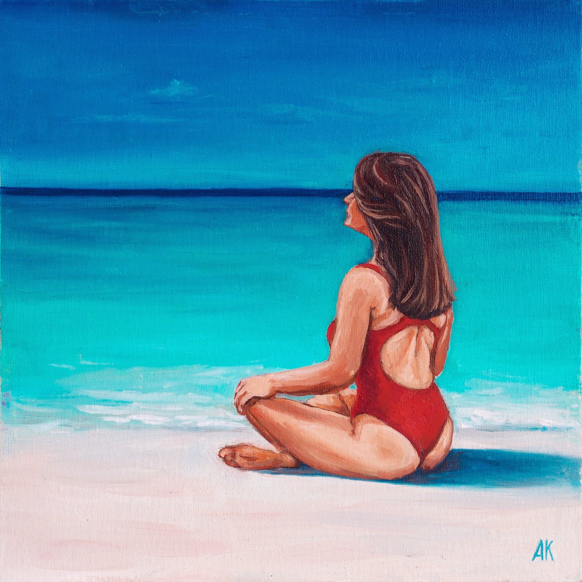 Photorealistic Portrait Oil Painting By Alfia Koral, 12 X 12, Acceptance, Original Artwork