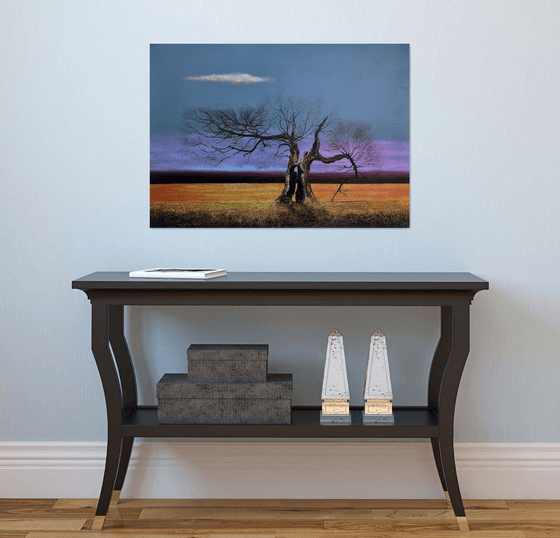 'Standing in the shadow of the Lightning Tree'. Large Oil Painting on Canvas