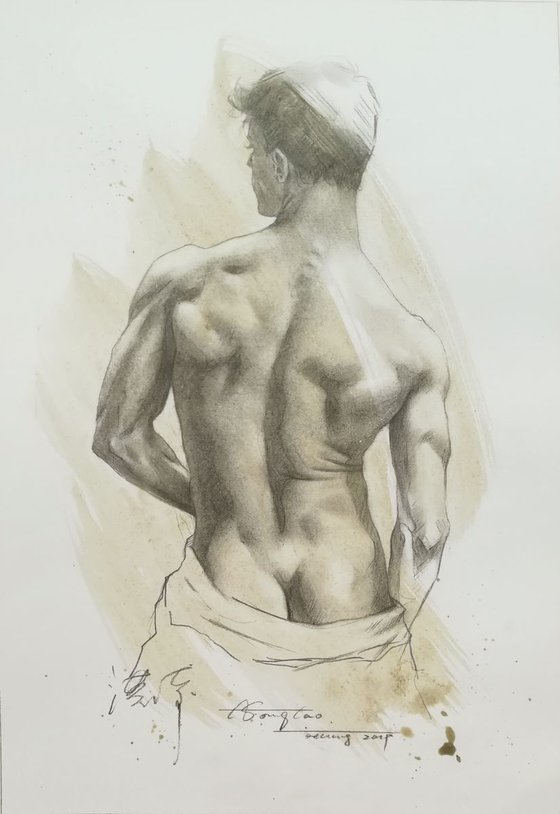 Drawing male nude