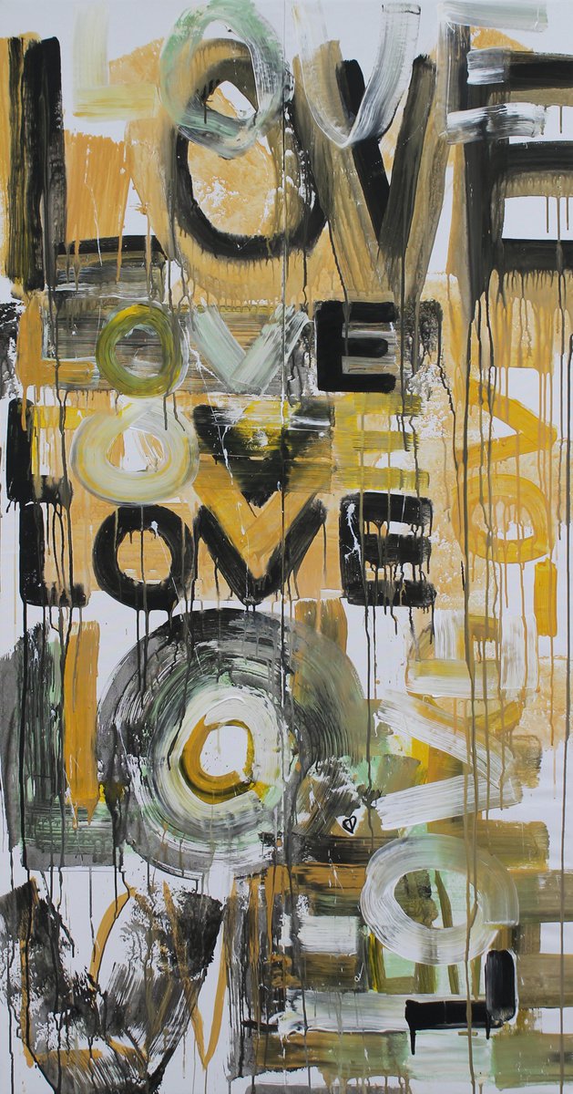 Urban And Pop Acrylic Painting , Love Ii By Sergiy Dekalyuk, 39 X 75, Artwork For Sale On Artfinder