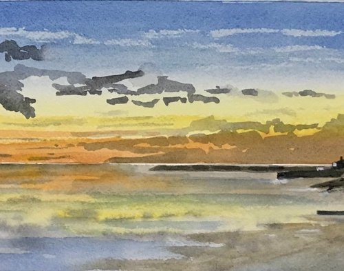 Calm Evening at Lyme Regis by Brian Tucker