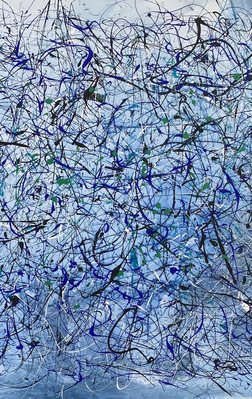 Blue Pollock inspired abstract by Clare Hoath