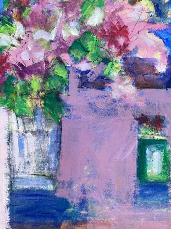 Flowers with Blue Pink