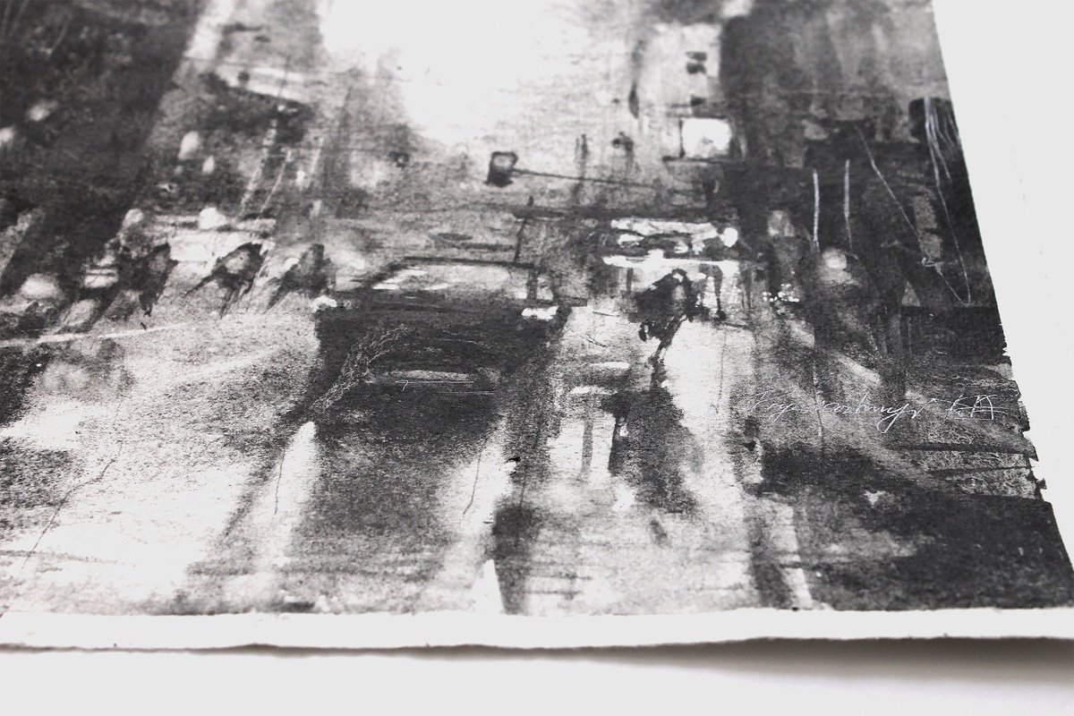 Impressionistic Cityscapes Painting By Yurii Prysiazhnyi, 11 X 15", Busy Streets, Original Artwork