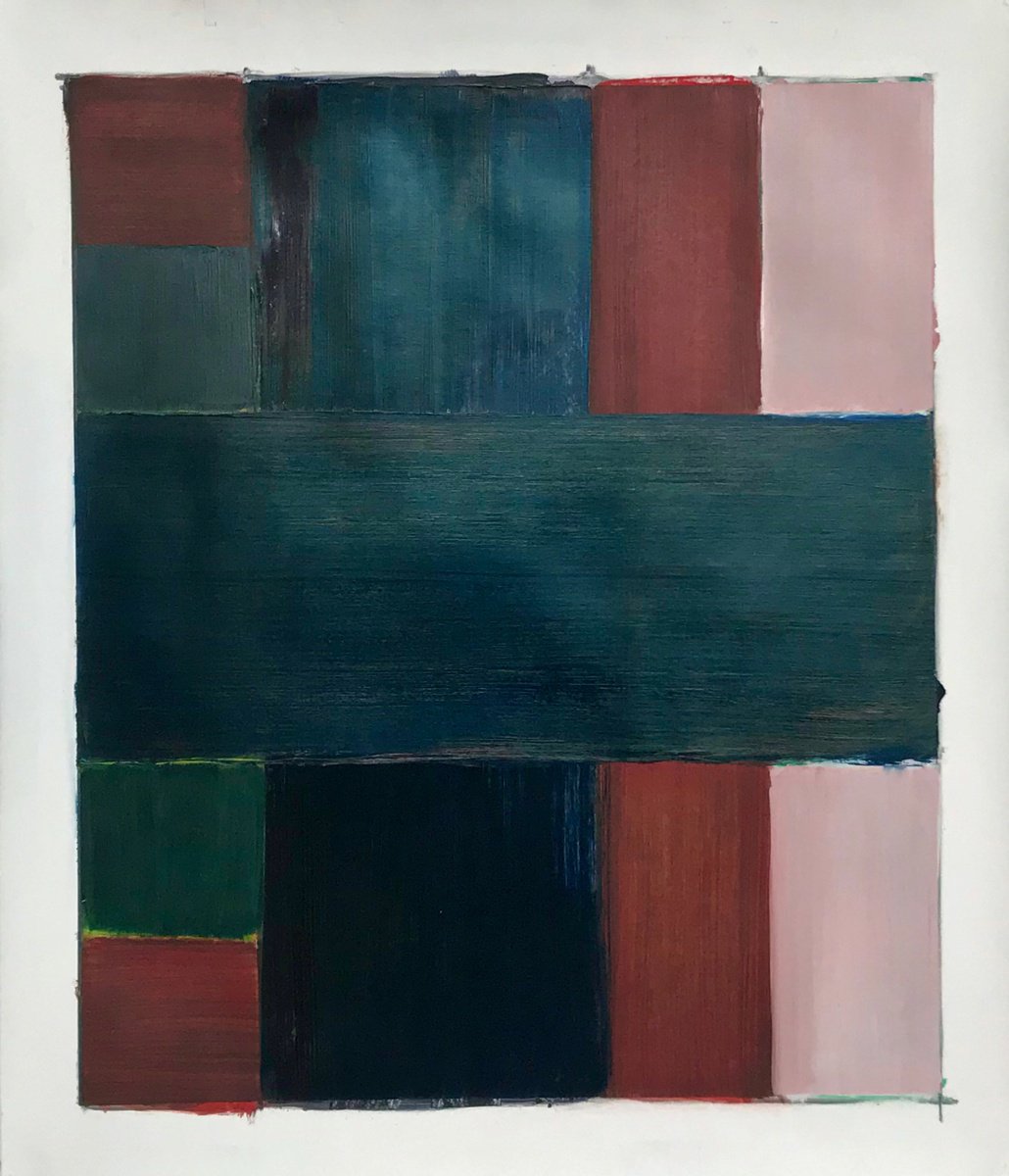 Abstract Oil Painting By Andrew Hardy, 24 X 28, Flag Iv, Original Artwork