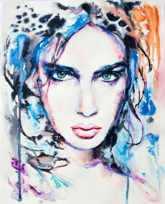 Mysterious Girl  / Watercolour