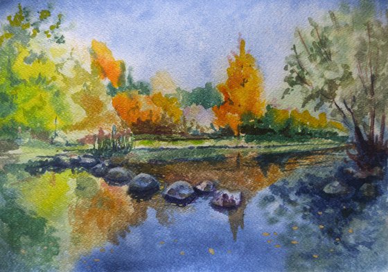 Fall lake landscape