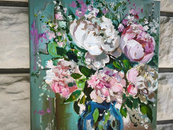 Peony Bouquet in Vase
