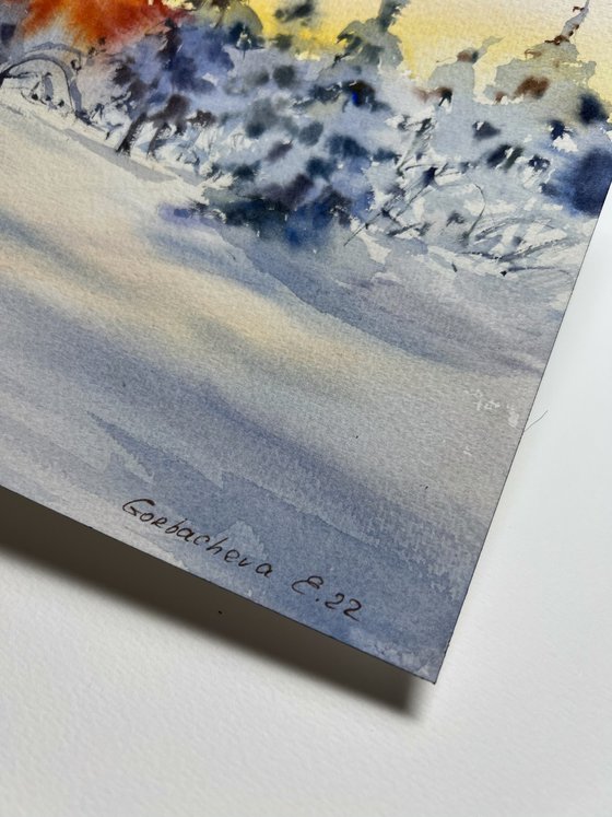 Winter Forest Sunset