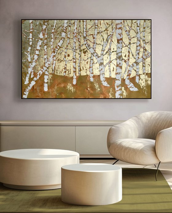 Golden Hour in a Birch Forest