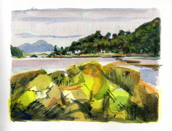 Rockcliffe, Dalbeattie, Scotland, View to Kippford - Sketch