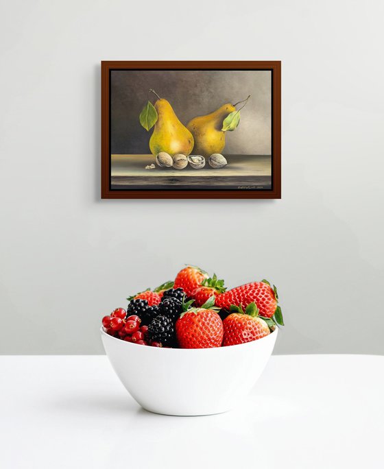 Two Pears and Walnuts