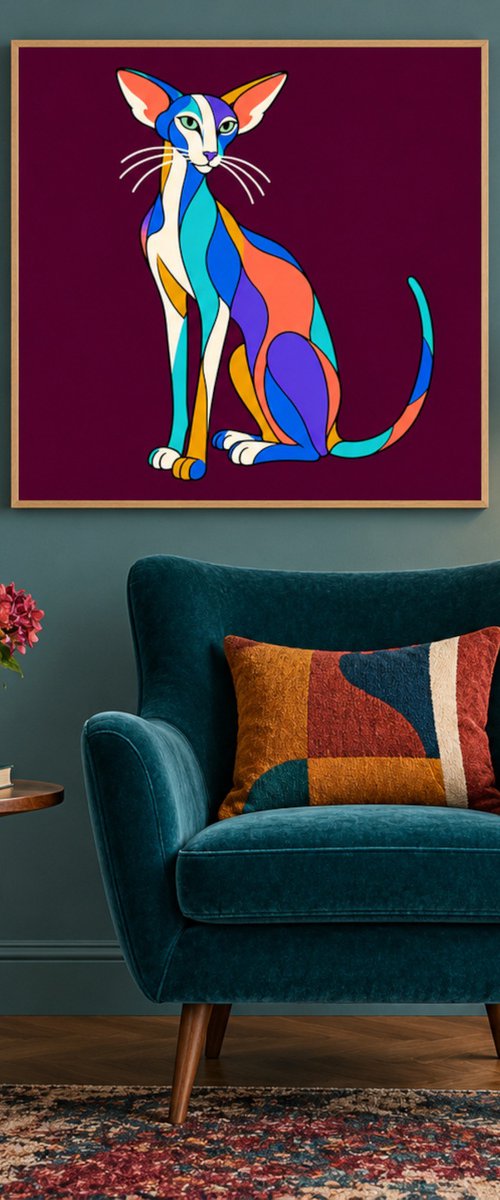 Colorful Peterbald Cat #36 by Marina Krylova