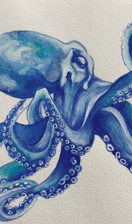 Blue Octopus by Sandy Broenimann