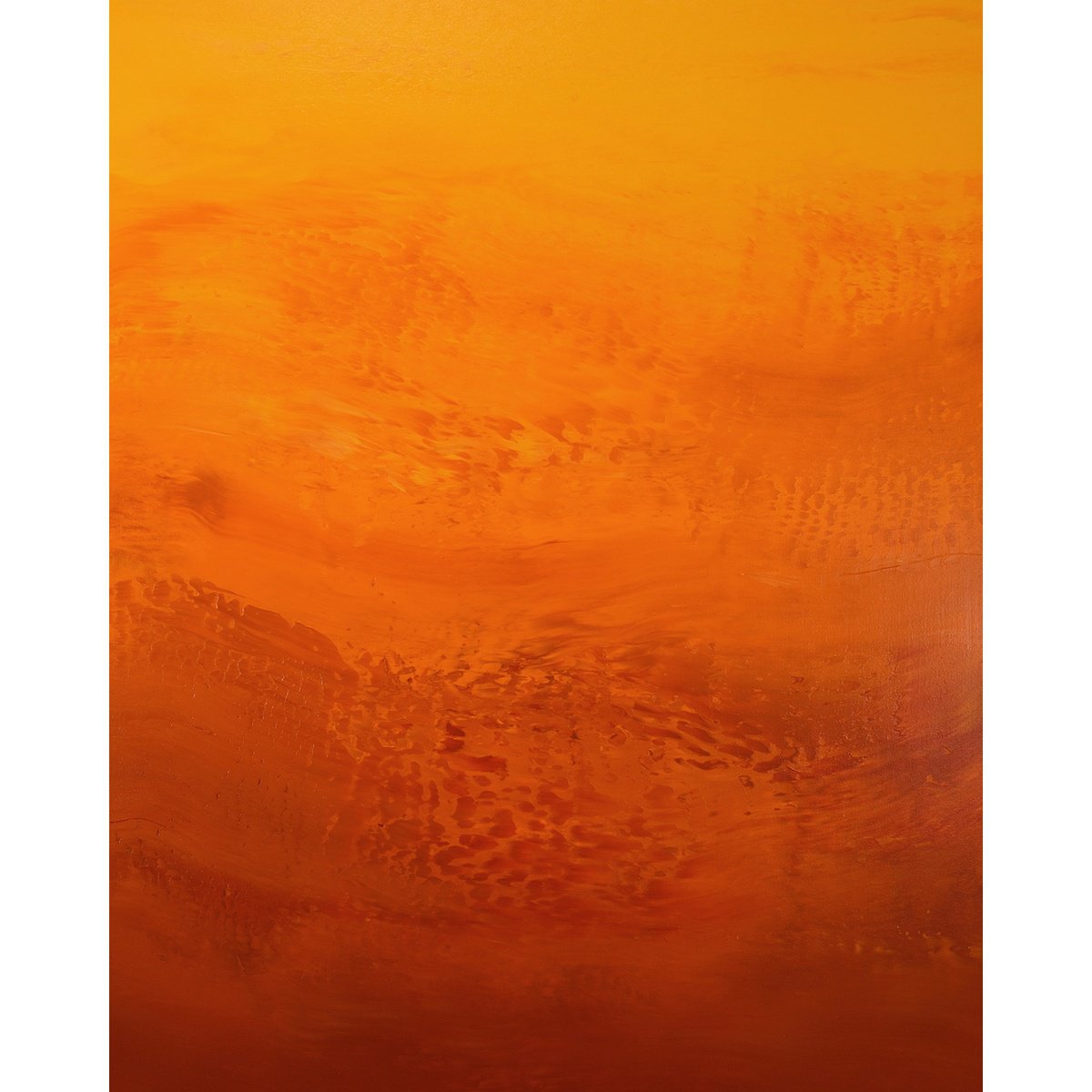 Expressive Abstract Acrylic Painting By Suzanne Vaughan, 24 X 30", Orange - Color Field, Original Artwork