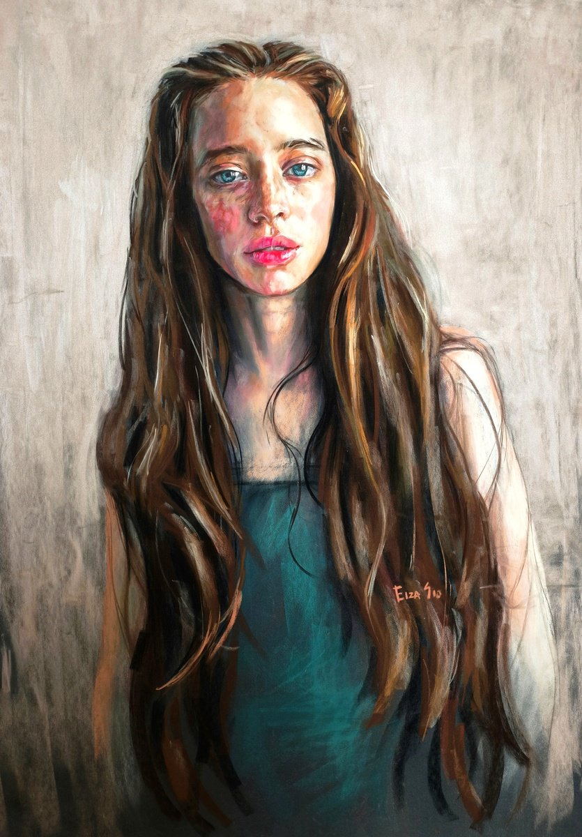 Impressionistic Pastel Drawing , Unspoken Expectations By Elza Slo, 39 X 28, Artwork For Sale On Artfinder
