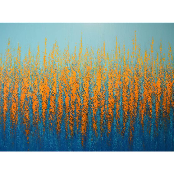 Blue Orange Flowers