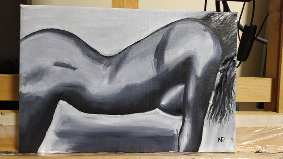 Almost a whisper, nude erotic girl oil painting, Gift, art for home