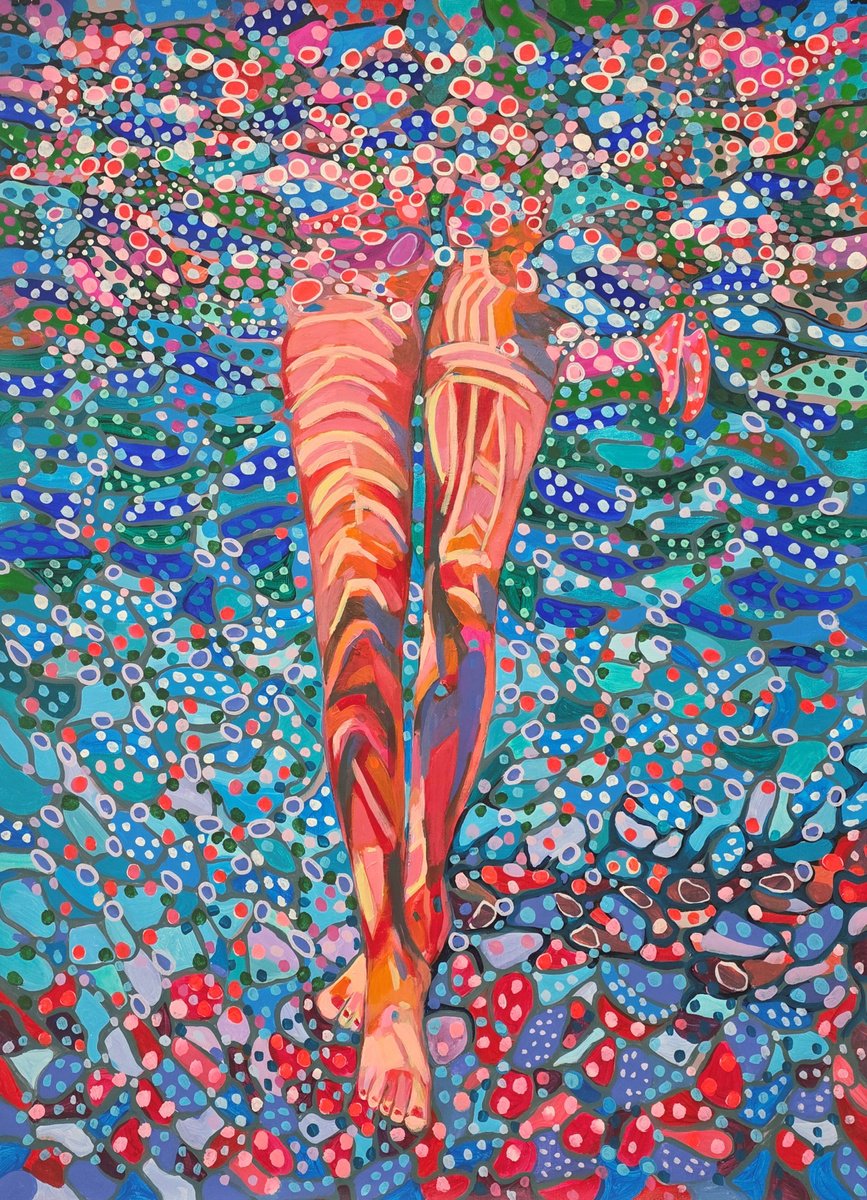 Urban And Pop Acrylic Painting , Underwater By Alexandra Djokic, 31 X 43, Artwork For Sale On Artfinder