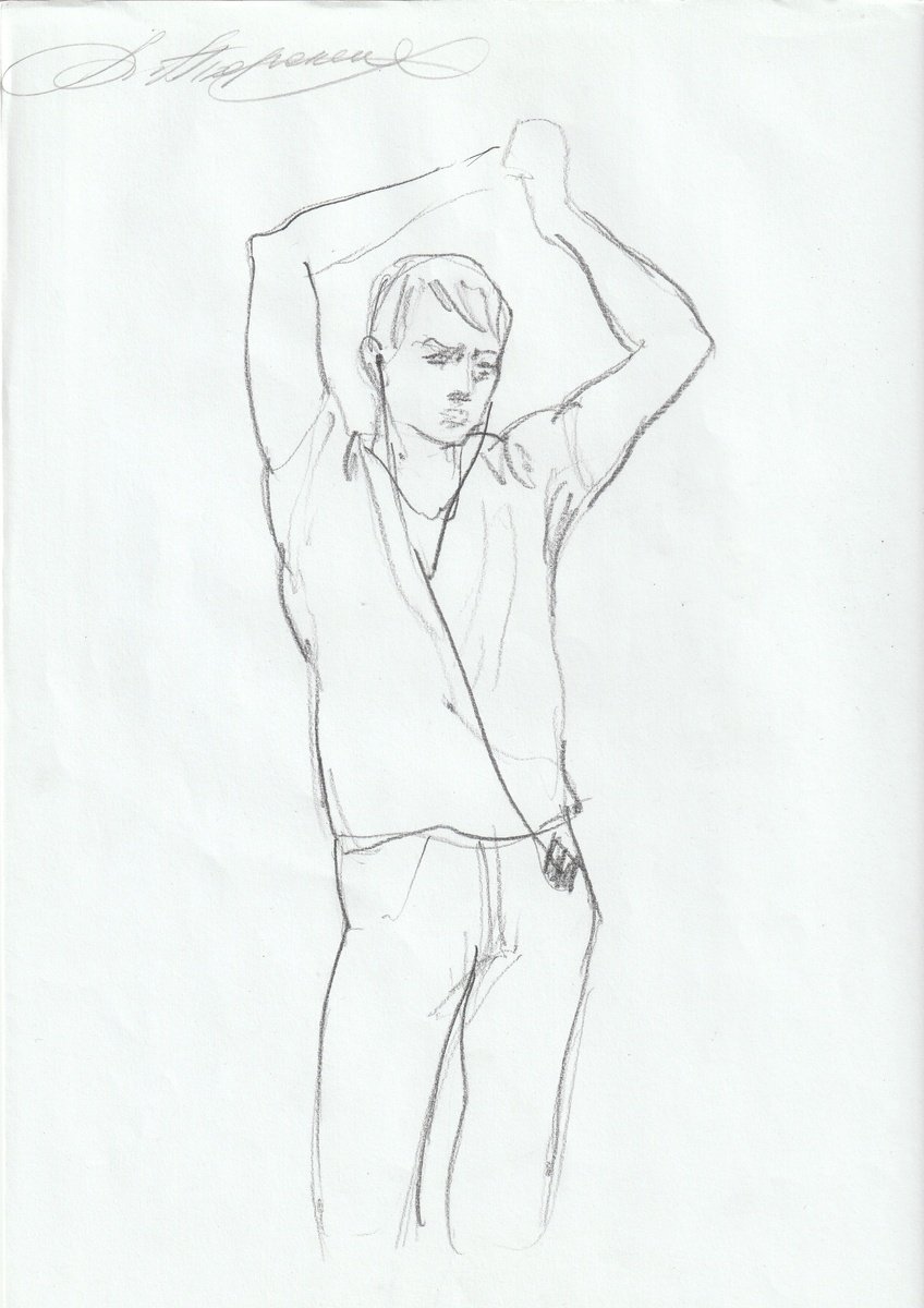 Portrait Pencil Drawing By Anastasia Terskih, 8 X 12, Boy, Original Artwork