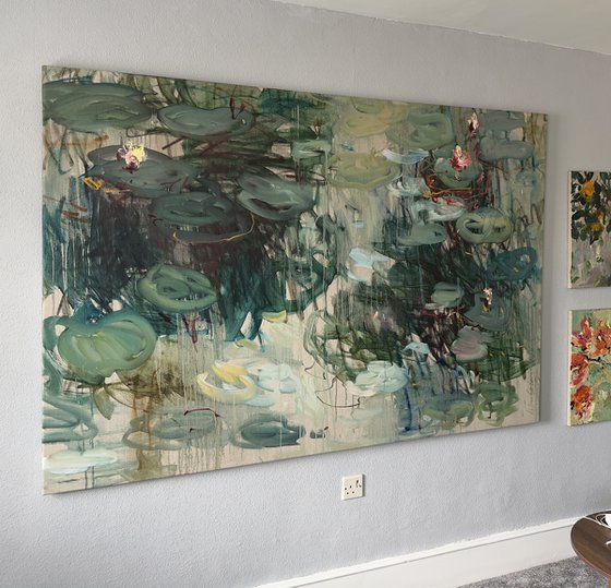 Summer pond. Reflections