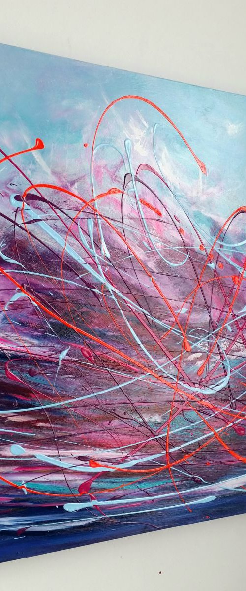 Away with your Thoughts - Abstract, L, abstract, Modern Art Office Decor Home by Mel Graham
