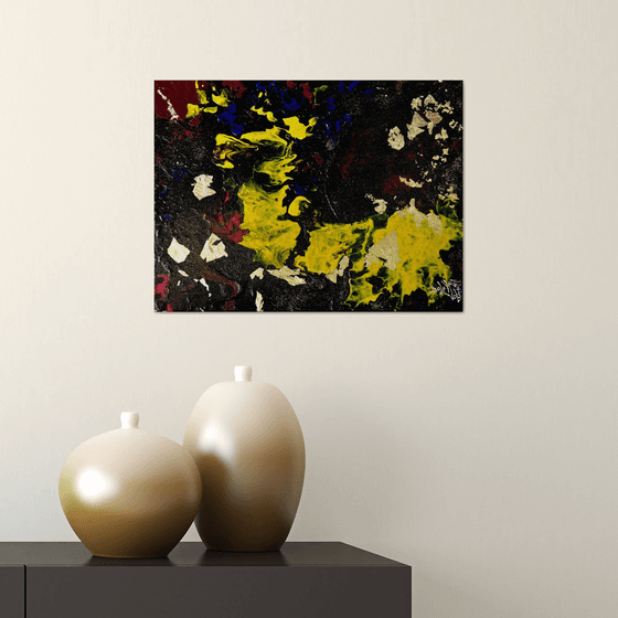 It's raining gold - FREE SHIPPING ABSTRACT - gold leave - gold varnish