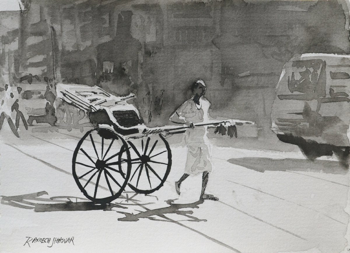 Kolkata Rickshaw puller #2 by Ramesh Jhawar