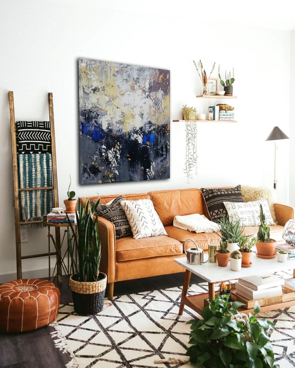 Abstract Acrylic Painting By Alex Senchenko, 39 X 47, Abstract 2398, Original Artwork