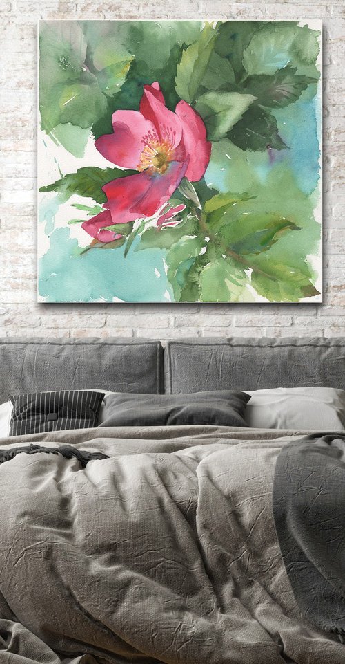 Flowers painting watercolor by Samira Yanushkova