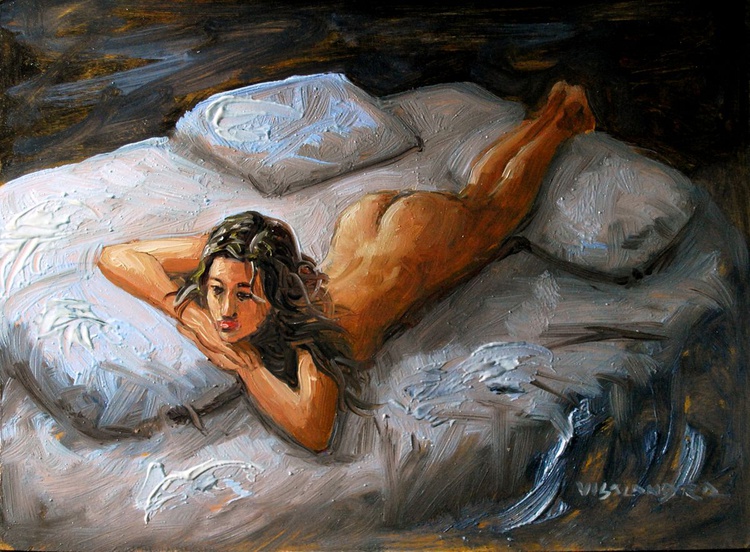Deep Thought Oil Painting By Vishalandra Dakur Artfinder