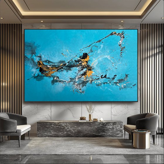 Abstract Turquoise and Gold