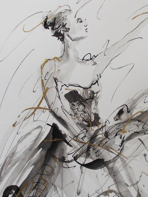 Ballerina  ink drawing series