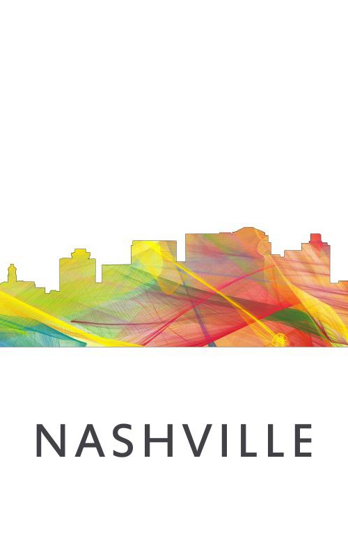 Nashville Tennessee Skyline WB1 by Marlene Watson
