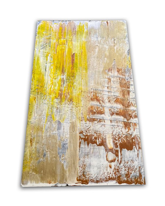 "Slip Slide" - FREE USA SHIPPING - Original PMS Abstract Acrylic Painting On Wood Panel - 13.5" x 23.5"