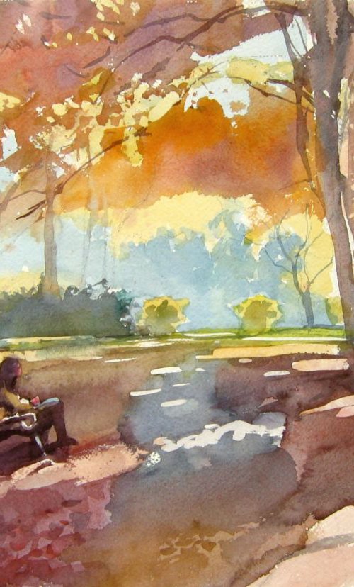 autumn sunny day III by Goran Žigolić Watercolors